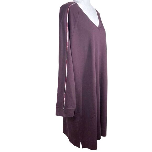 J.Jill Fit French Terry Embroidered Shift Dress Size 2X Long Sleeve Purple EUC - Picture 6 of 16